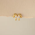 Geometric Teardrop Hoop Studs