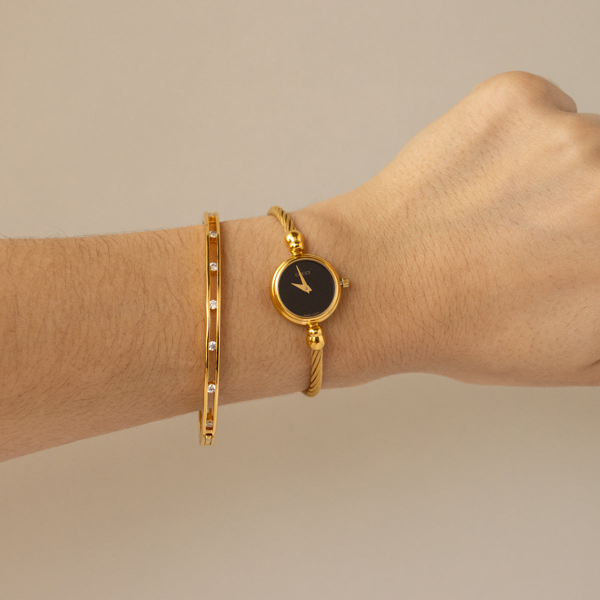 Vintage Gucci Swiss Midnight Rope Gold Watch