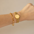 Vintage Bally Swiss Round Duo Link Gold Watch