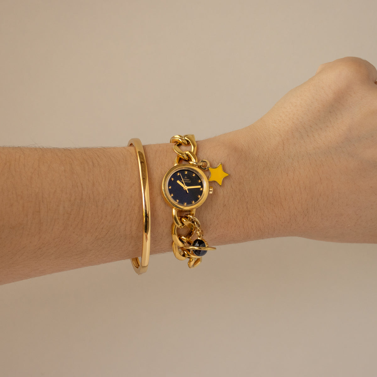 Vintage Vivienne Westwood Orb Charm Gold Watch
