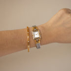 Vintage Valentino Domani Rectangular Cable Two Tone Watch