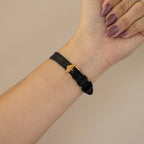 Vintage YSL Midnight Leather Gold Watch