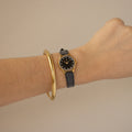 Vintage YSL Midnight Leather Gold Watch