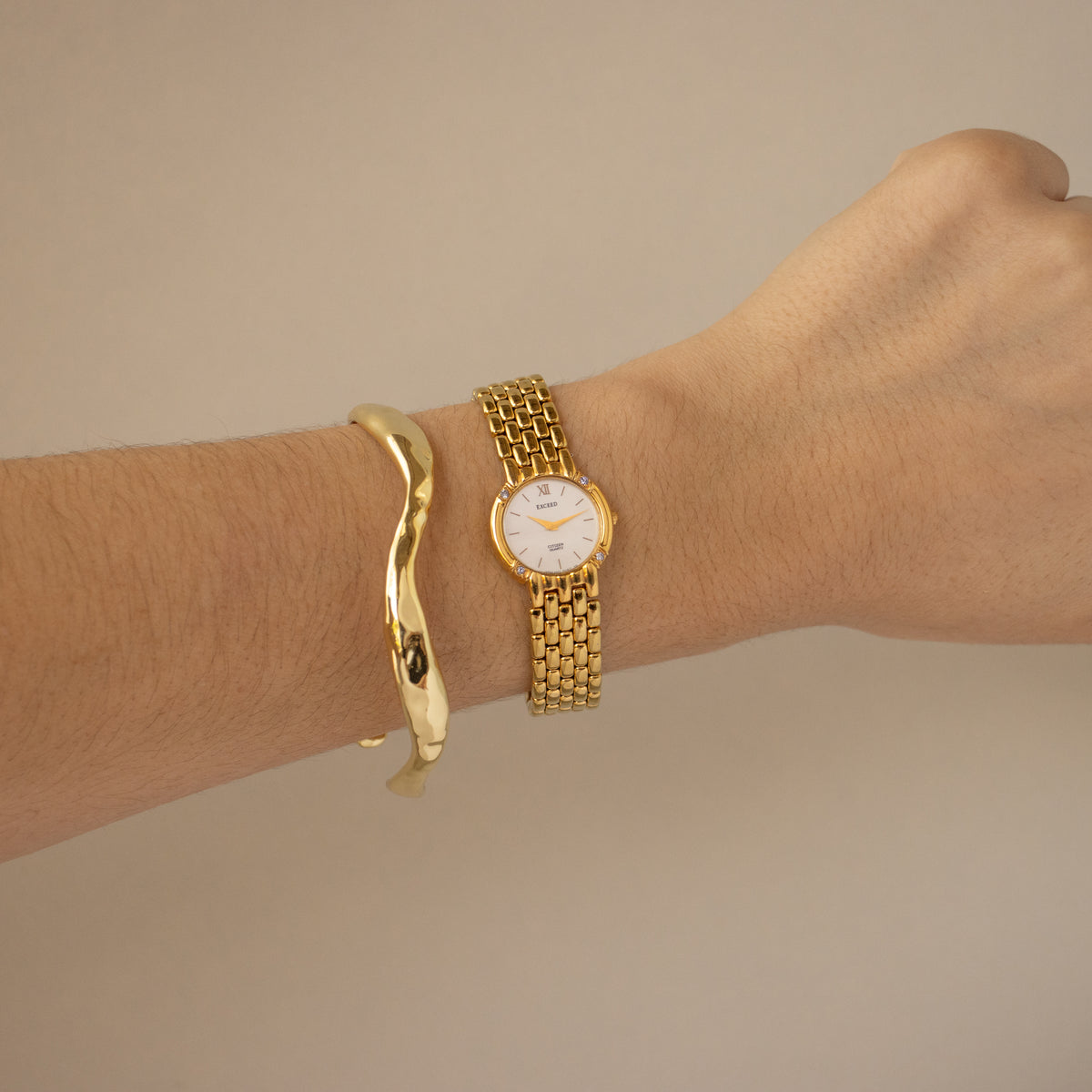 Vintage Citizen Exceed Diamond Gold Watch