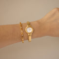 Vintage Guy Laroche Ribbed Cuff Gold Watch