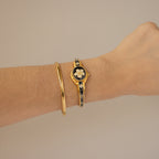 Vintage Andre Mouche Swiss Midnight Floral Locket Gold Watch