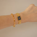 Vintage Nivada Lid Midnight Rectangular Gold Watch