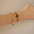 Vintage Lancel Swiss Midnight Round Gold Watch