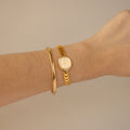 Vintage Rodania Chevron Link Gold Watch