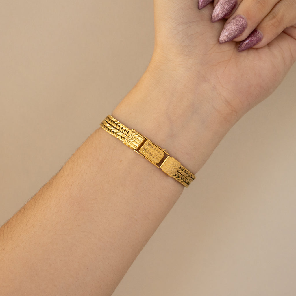 Vintage Seiko Hexagon Woven Gold Watch