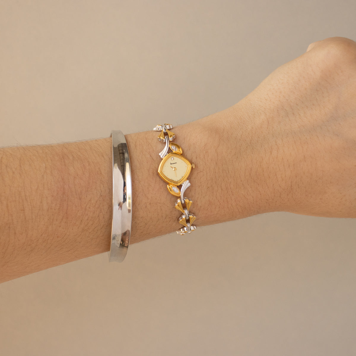 Vintage Dana Diamond Shell Two Tone Watch