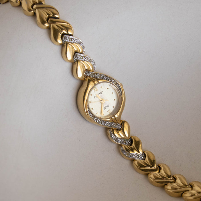 Vintage Armitron Diamond Gold Tone Watch