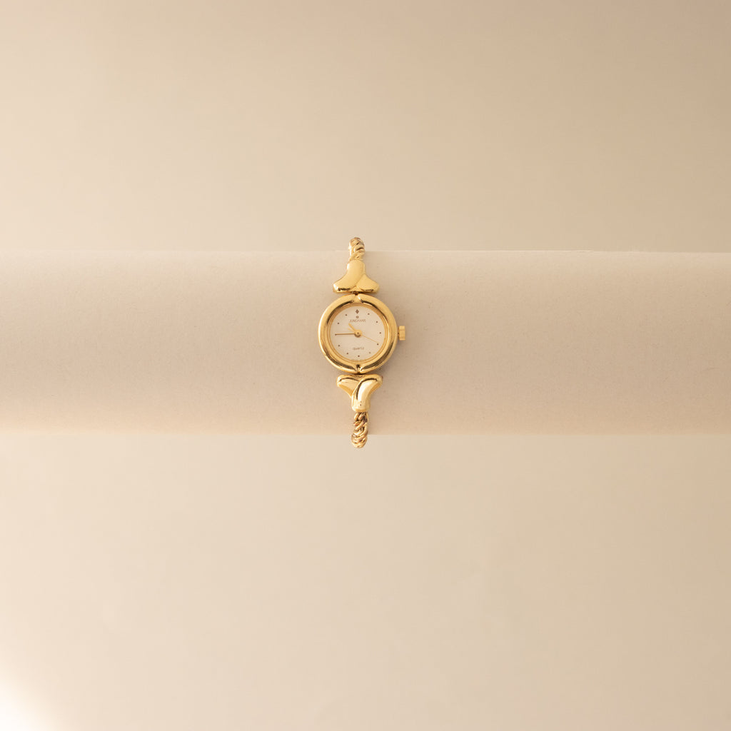 Vintage Junghans Round Twisted Rope Gold Watch