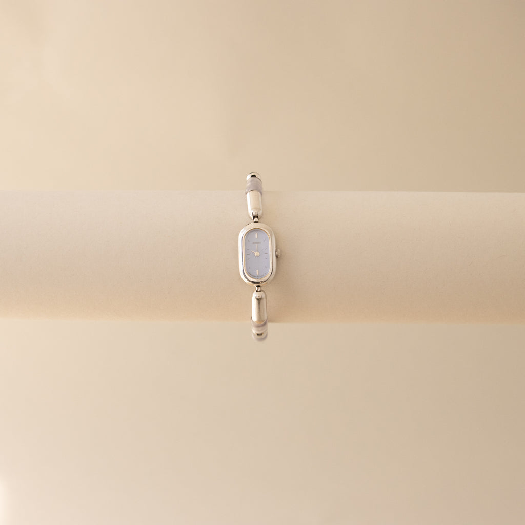 Vintage Seiko Periwinkle Oval Silver Watch