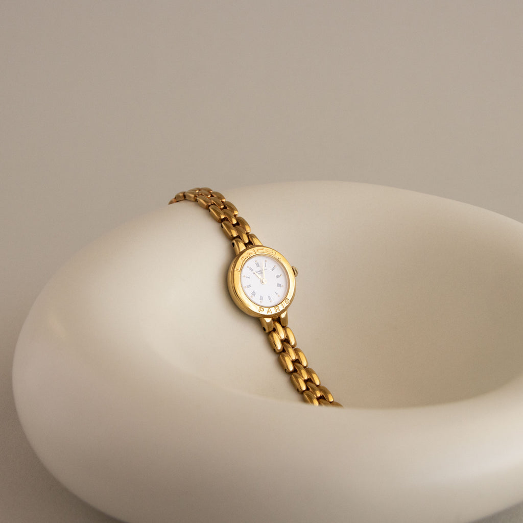 Vintage Lancel Round Roman Gold Watch