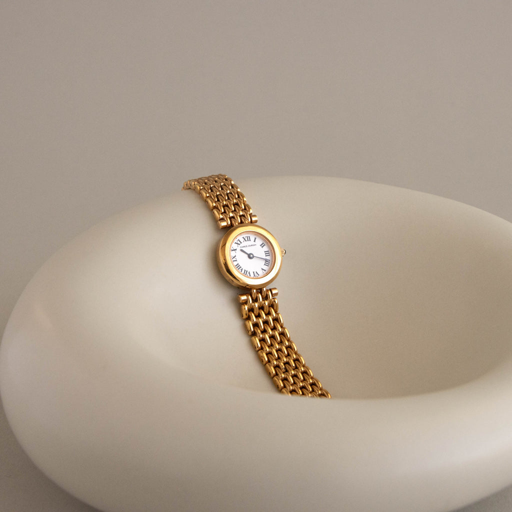 Vintage Charles Jordan Dainty Round Gold Watch