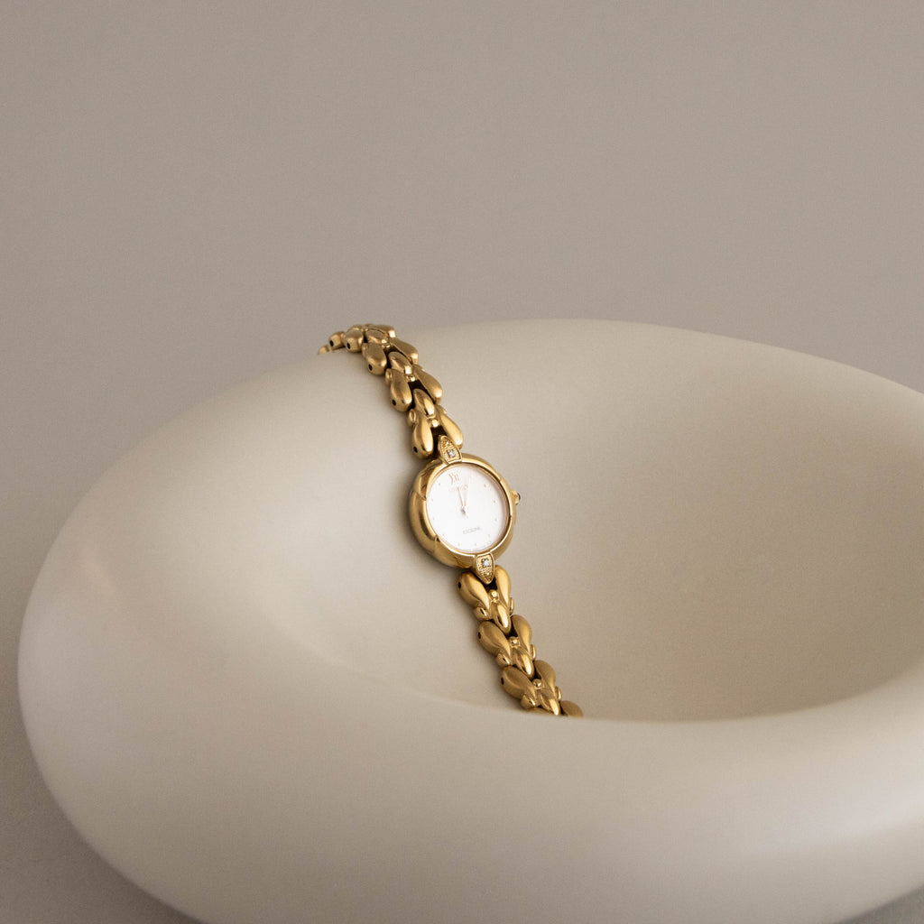 Vintage Seiko Exceline Butterfly Brushed Gold Watch