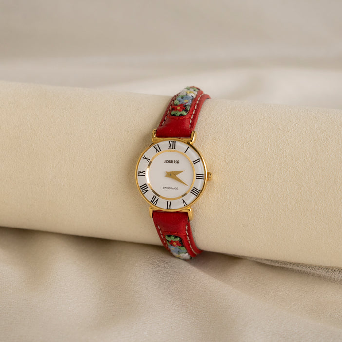 Vintage Jowissa Swiss Red Strap Watch