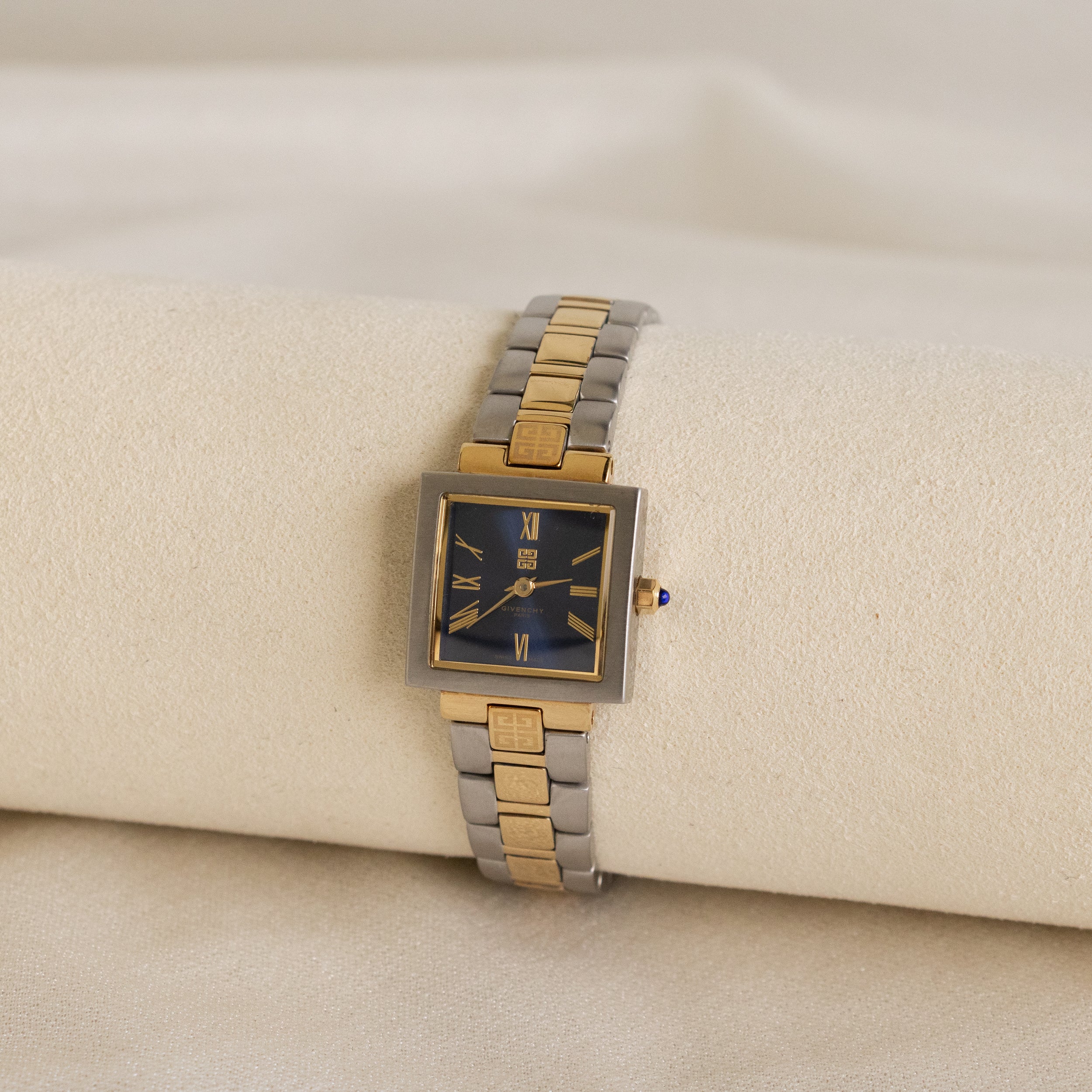 Vintage Givenchy Swiss Ocean Square Two Tone Watch