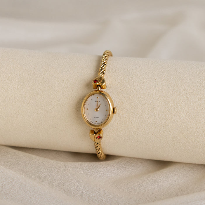 Vintage Alba Dainty Oval Gold Watch