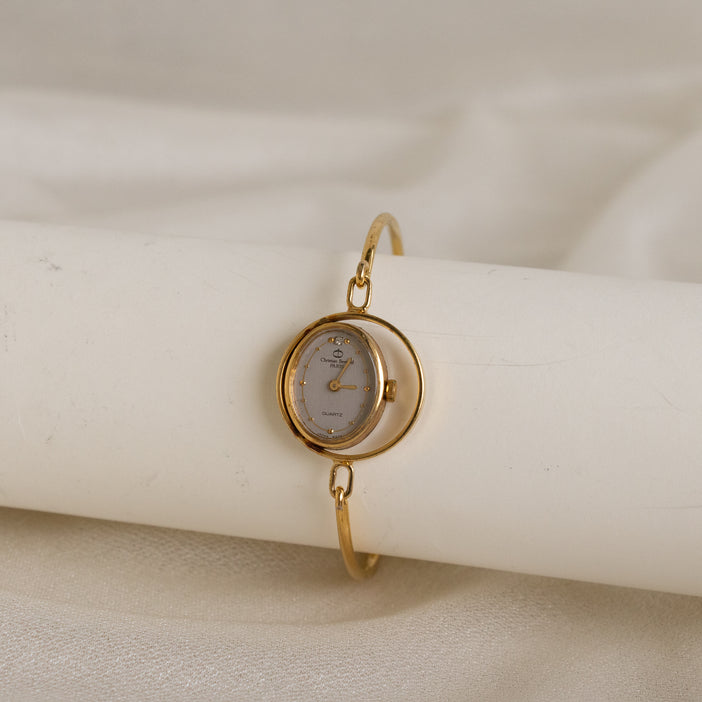 Vintage Christina Bernard Skinny Cuff Gold Watch