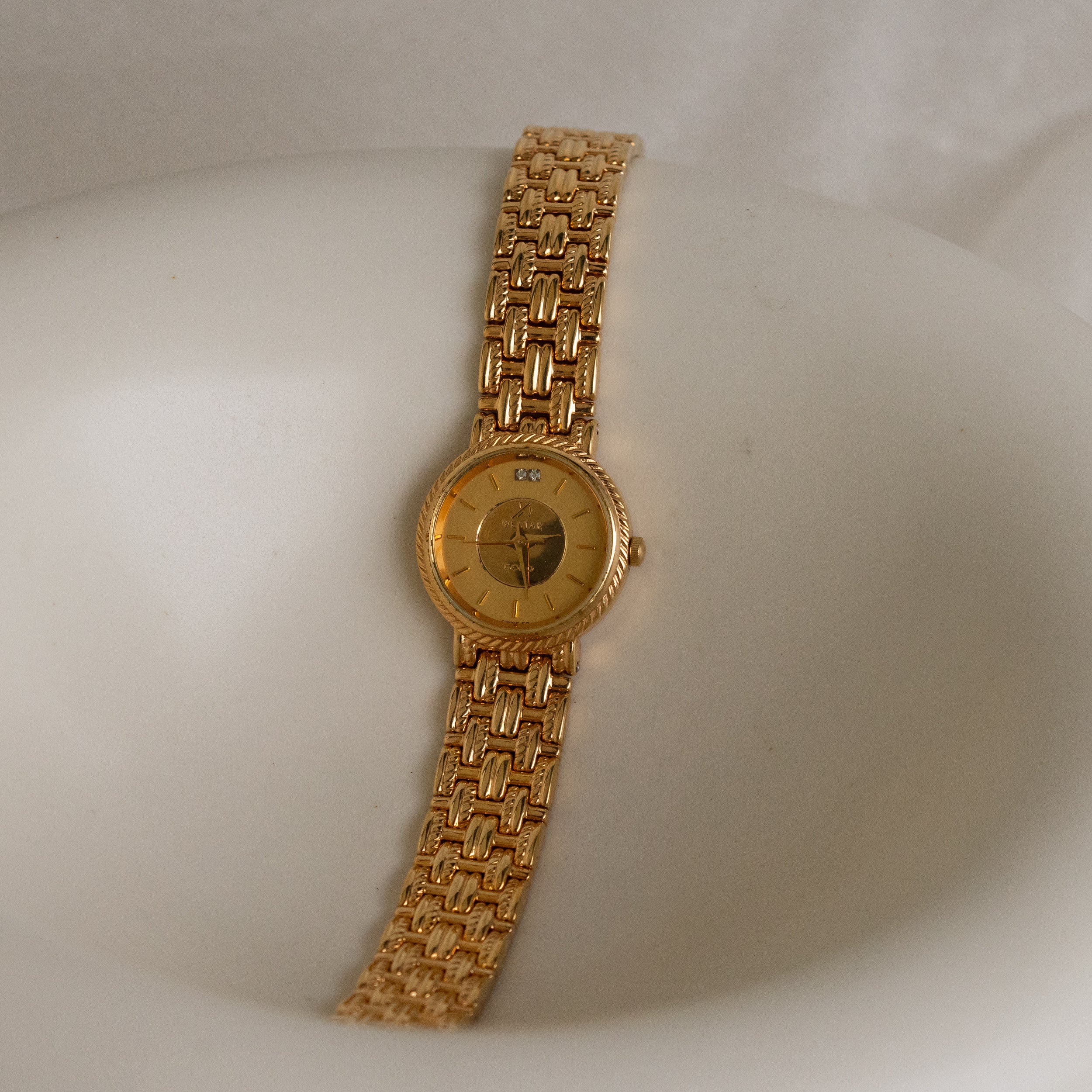 Vintage Westar Swiss Woven Link Gold Watch