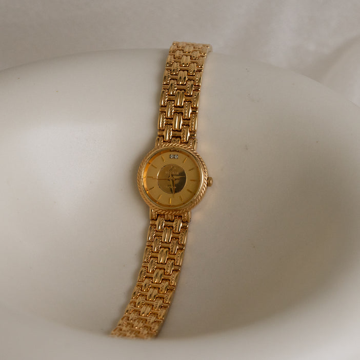 Vintage Westar Swiss Woven Link Gold Watch