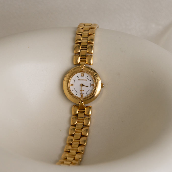 Vintage Sonia Rykiel Round Gold Watch