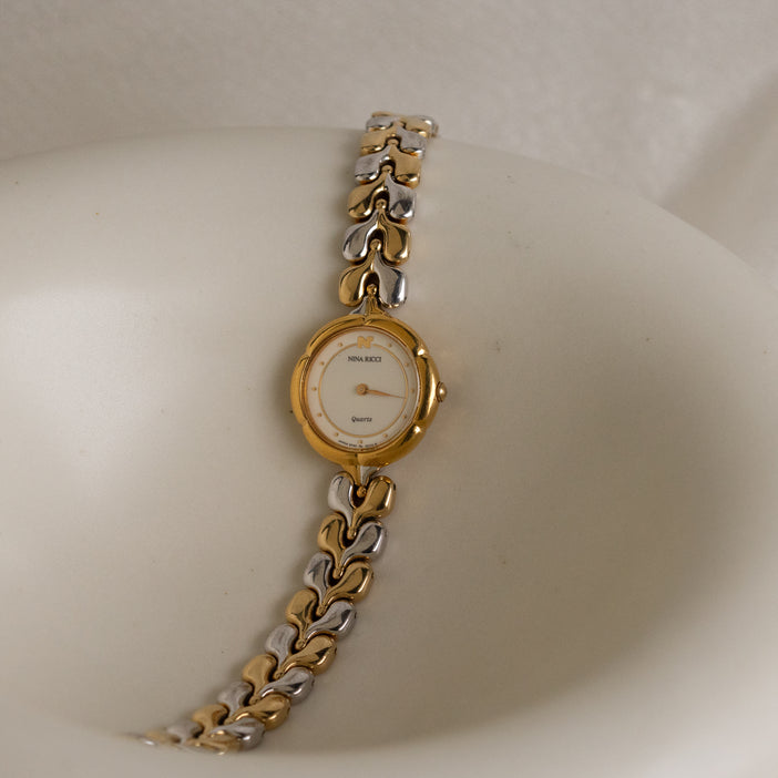 Vintage Nina Ricci Round Two Tone Watch