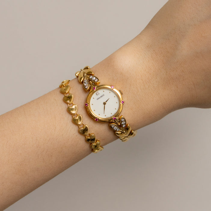 Vintage Nina Ricci Swiss Gemstone Gold Watch