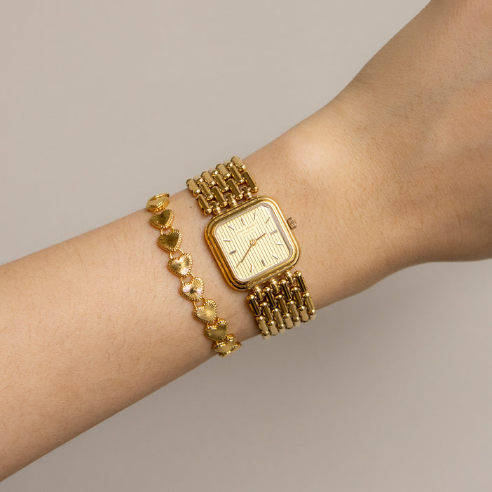 Vintage Jean Perret Square Gold Watch