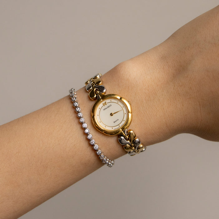 Vintage Nina Ricci Round Two Tone Watch