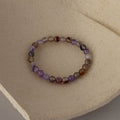 Purple Agate Ombre Bead Bracelet
