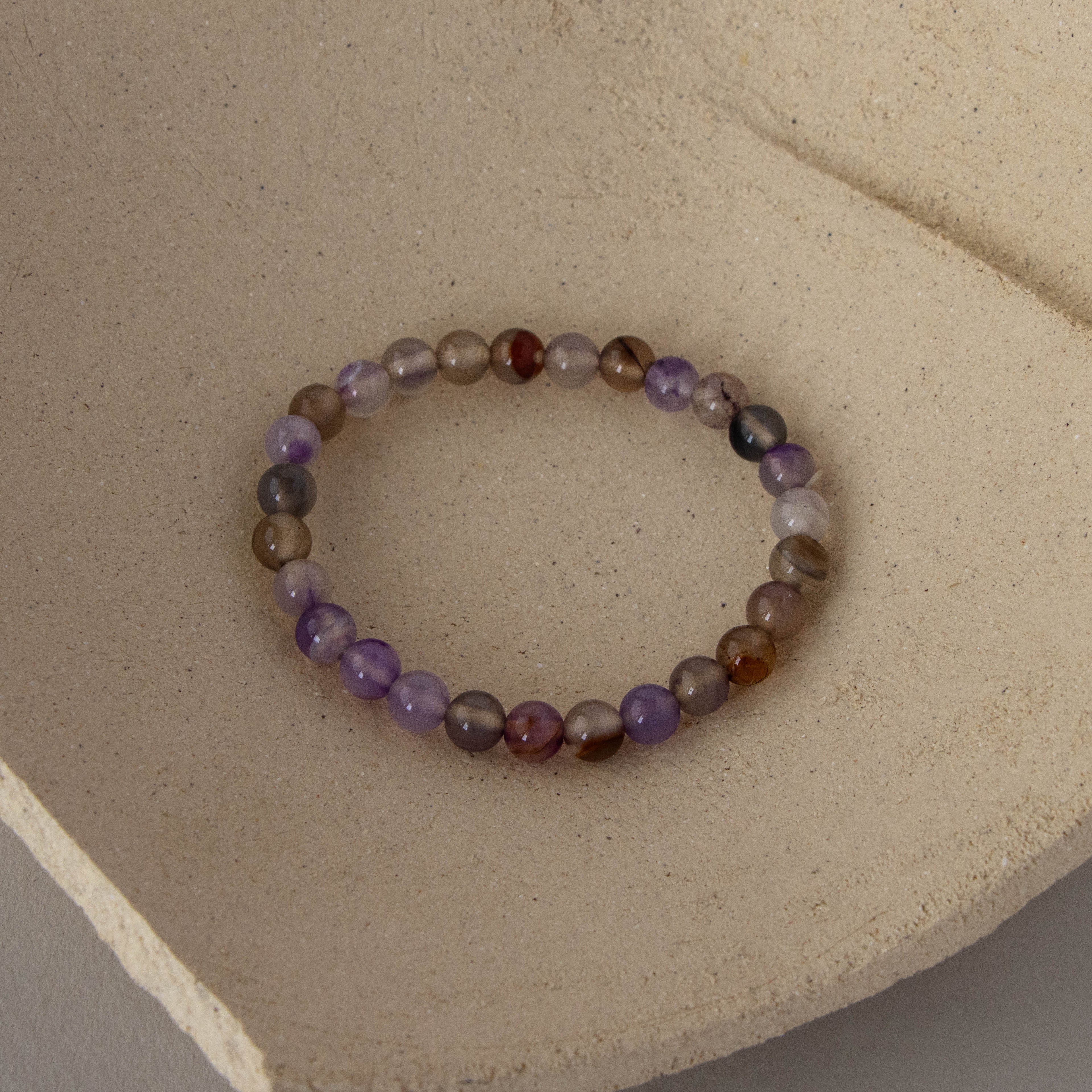 Purple Agate Ombre Bead Bracelet