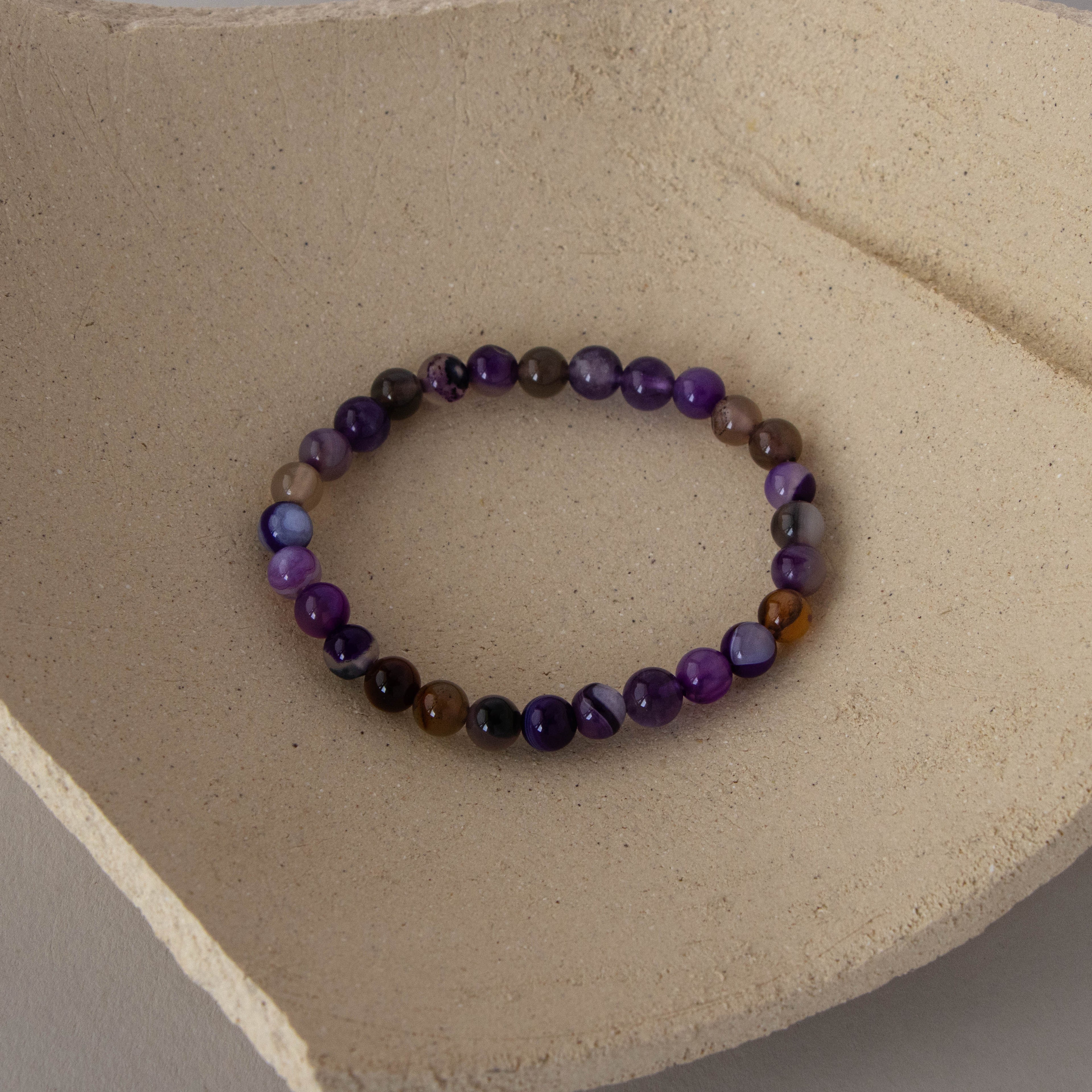Purple Agate Galaxy Bead Bracelet