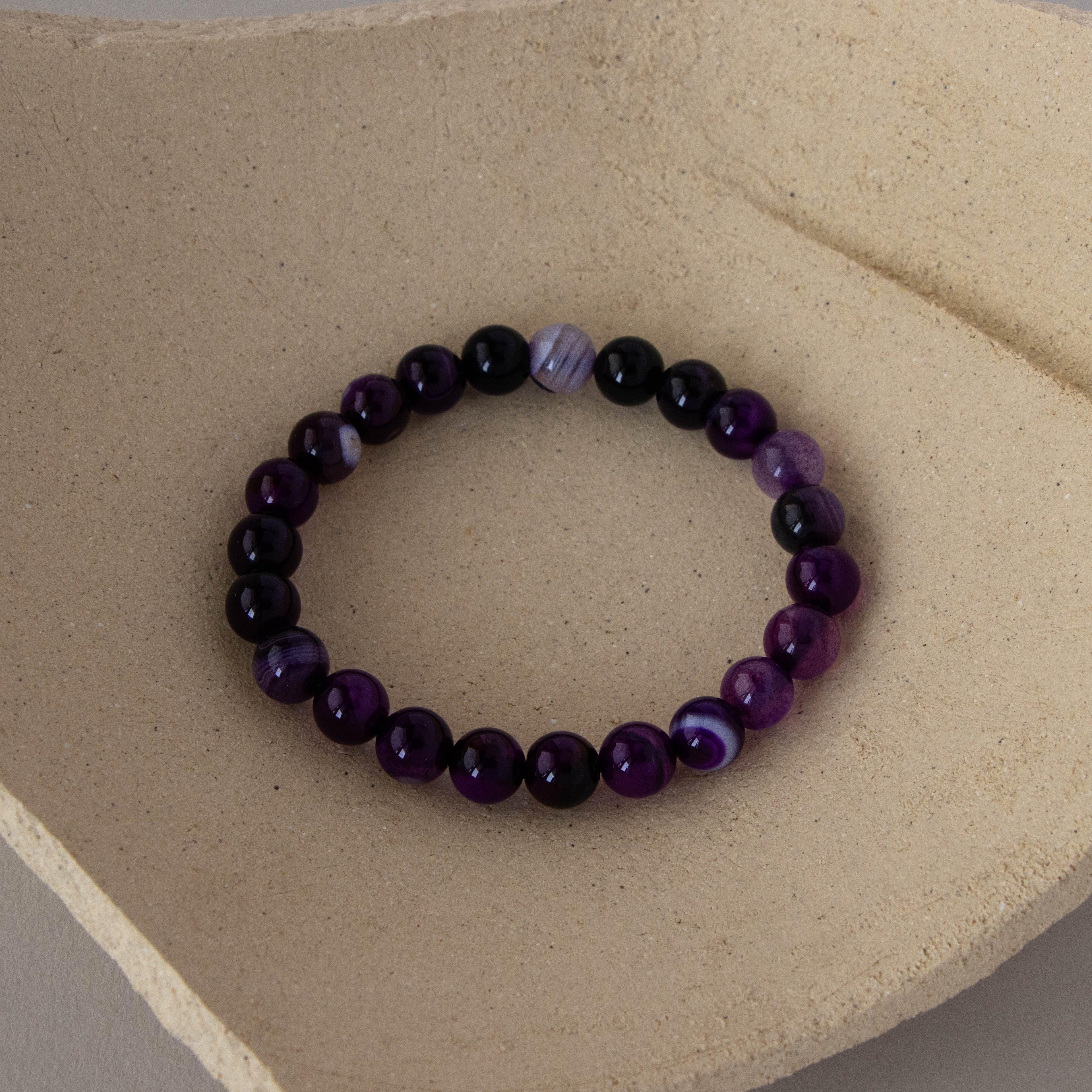 Purple Tiger's Eye Bead Bracelet