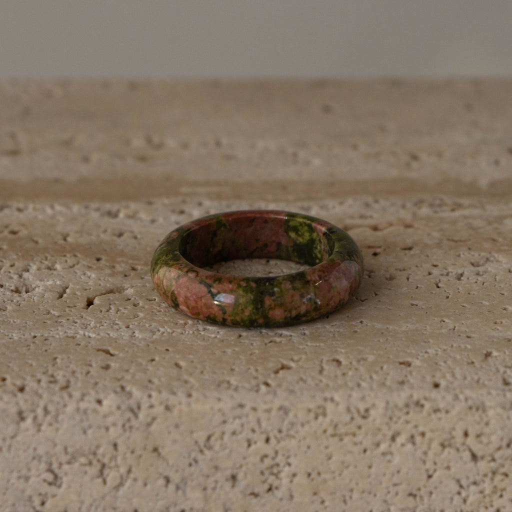 Unakite Halo Ring