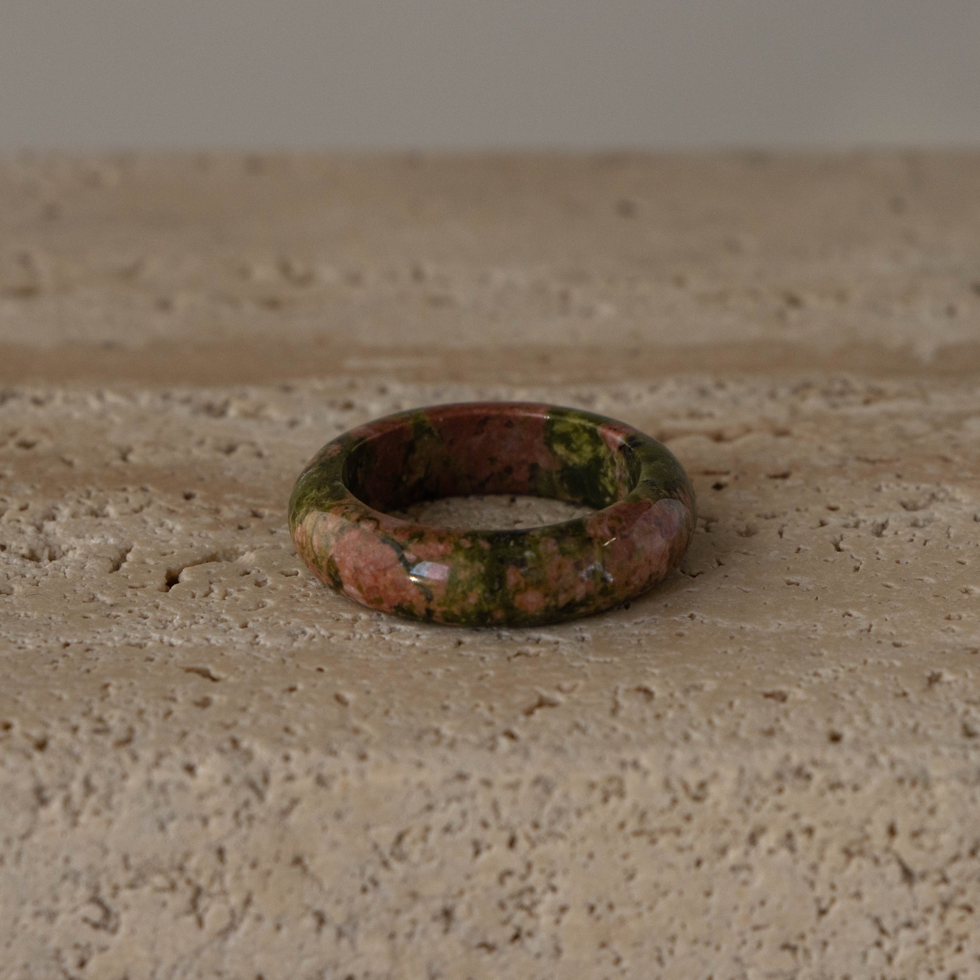 Unakite Halo Ring