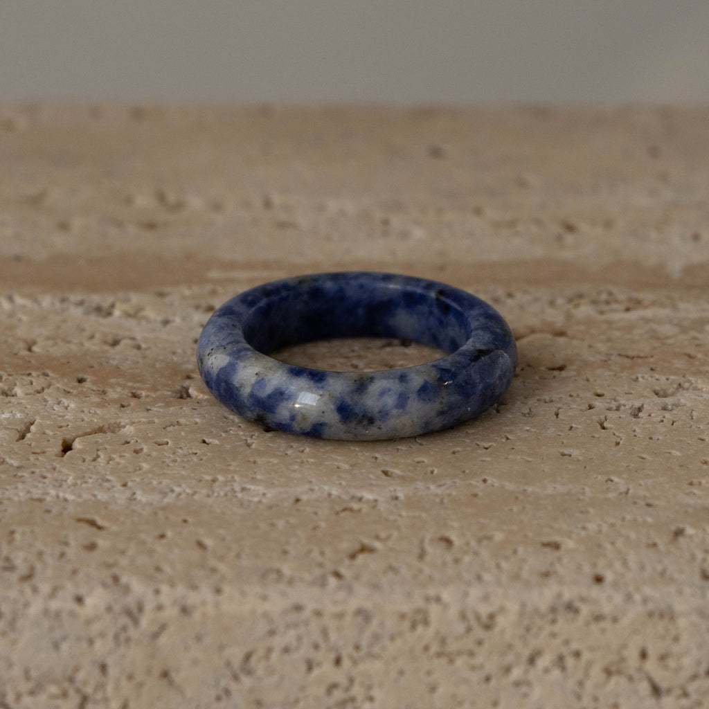 Sodalite Halo Ring