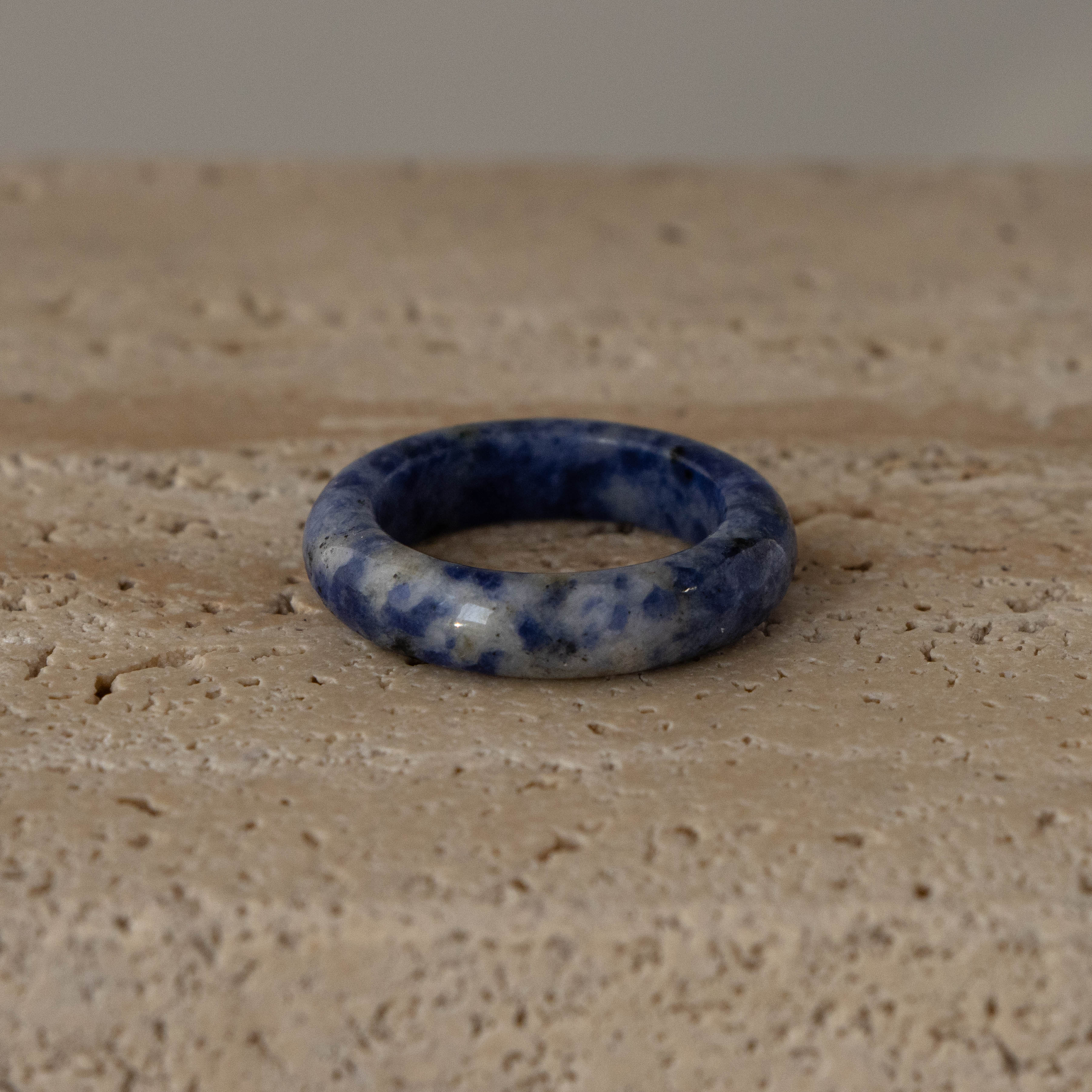 Sodalite Halo Ring