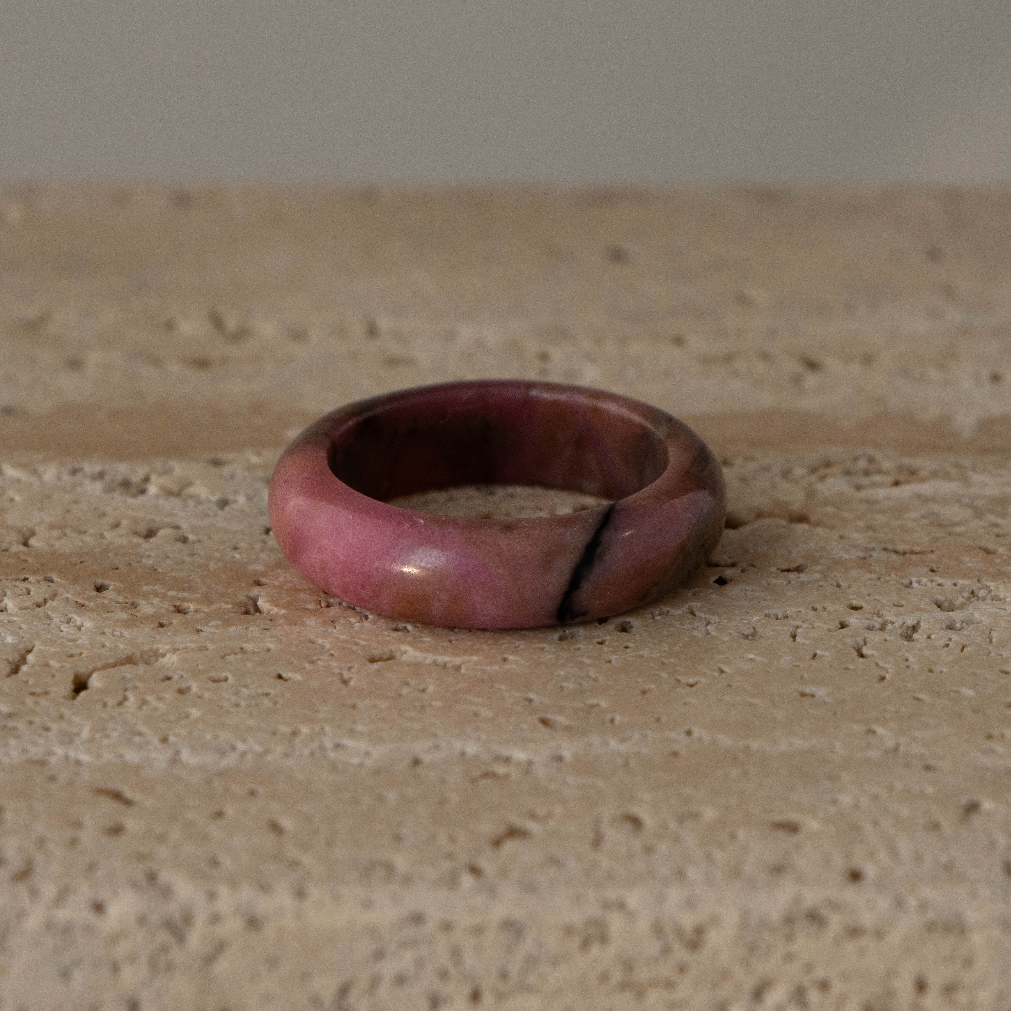 Rhodonite Halo Ring