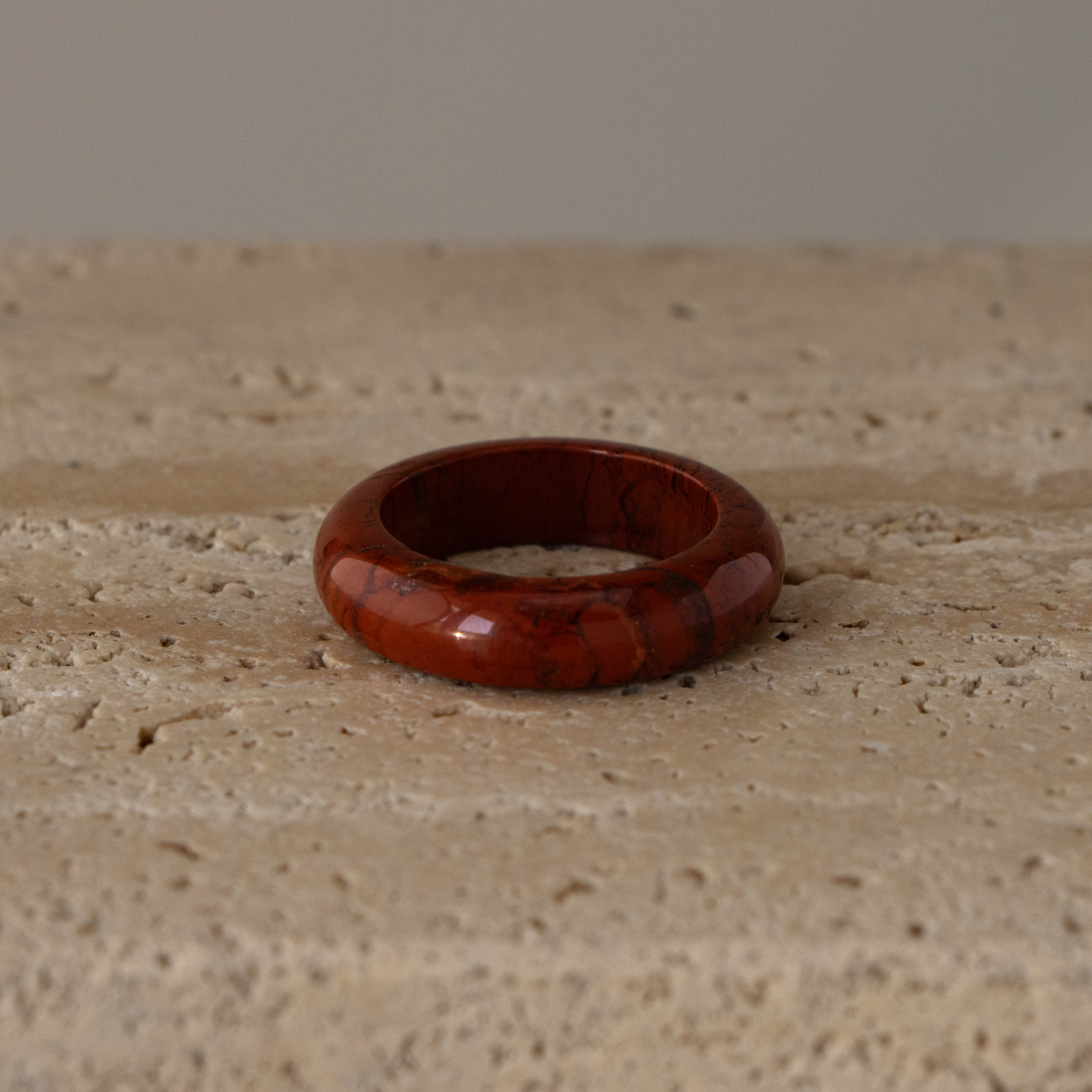 Marbled Red Jasper Halo Ring