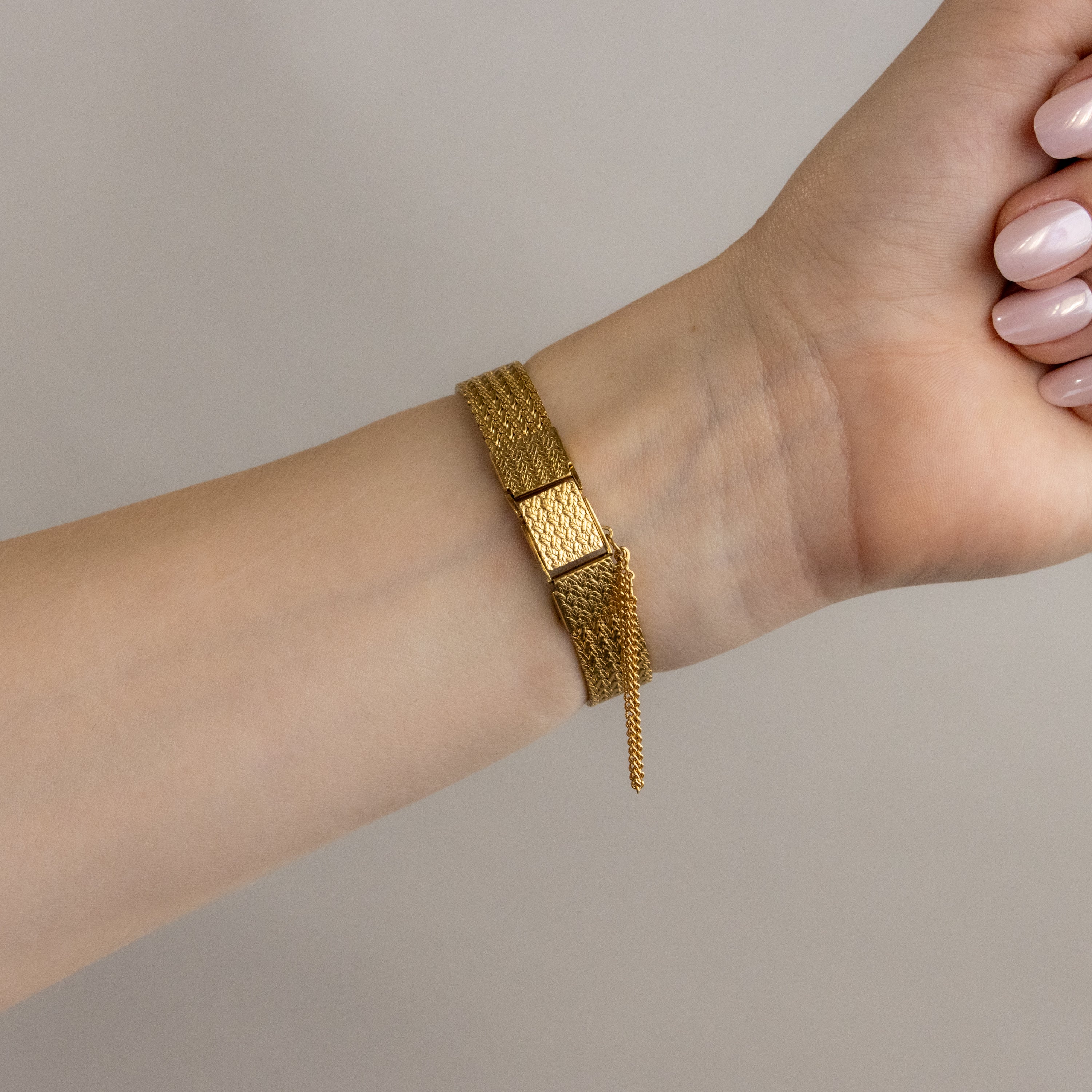 Vintage Rado Swiss Square Mesh Gold Watch