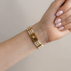 Vintage Mi Saki Swiss Pearl Gold Watch