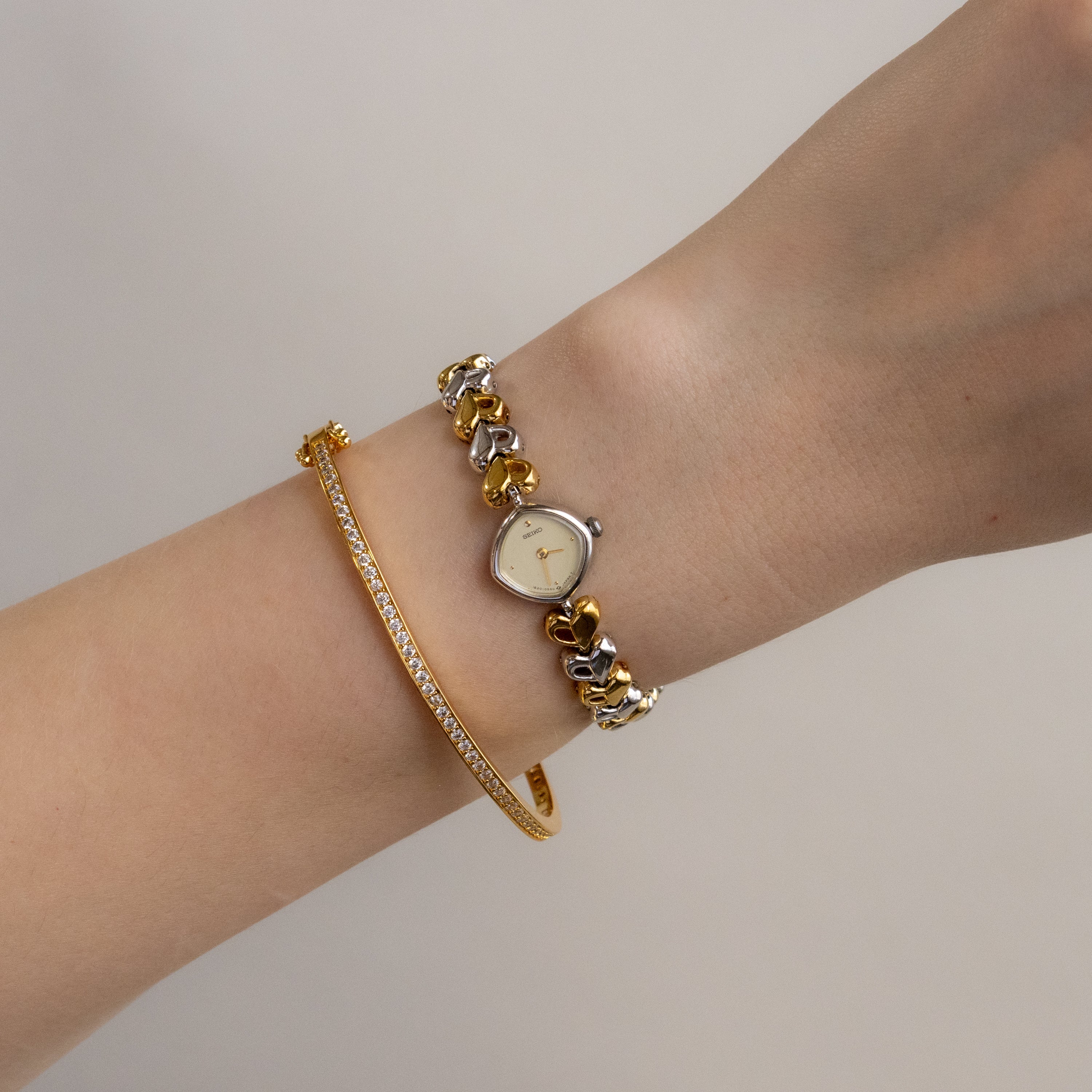 Vintage Seiko Dainty Hearts Two Tone Watch