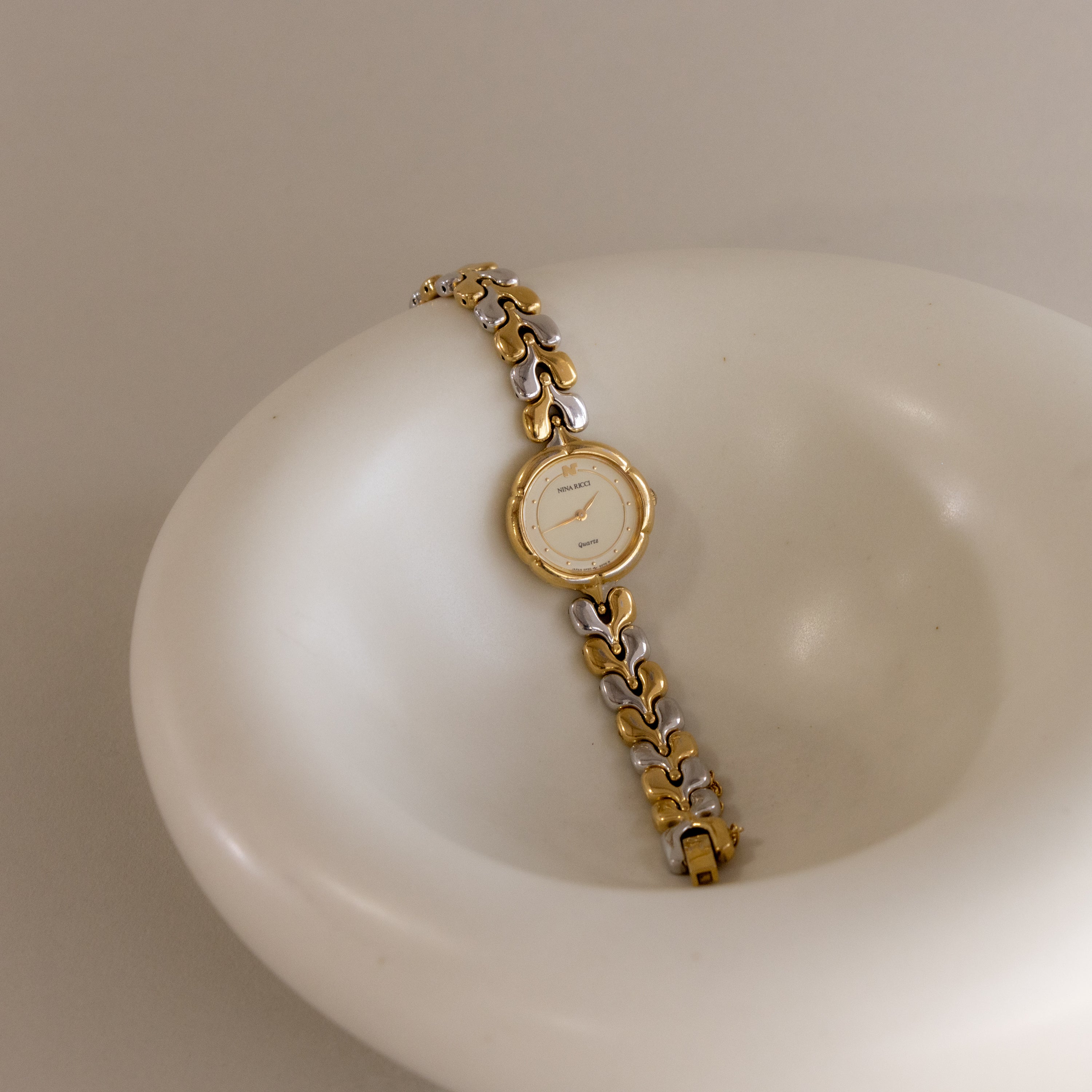 Vintage Nina Ricci Round Two Tone Watch