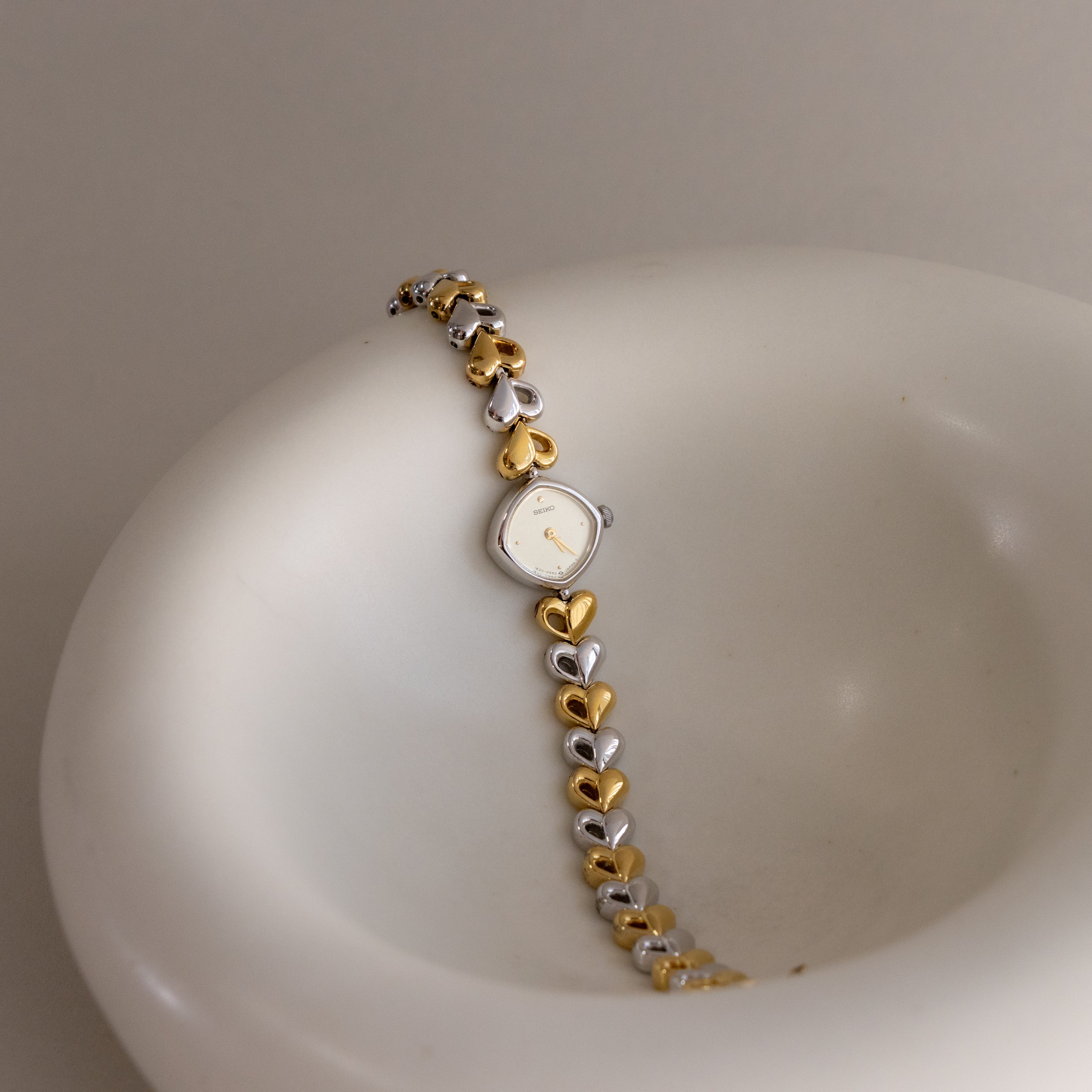 Vintage Seiko Dainty Hearts Two Tone Watch