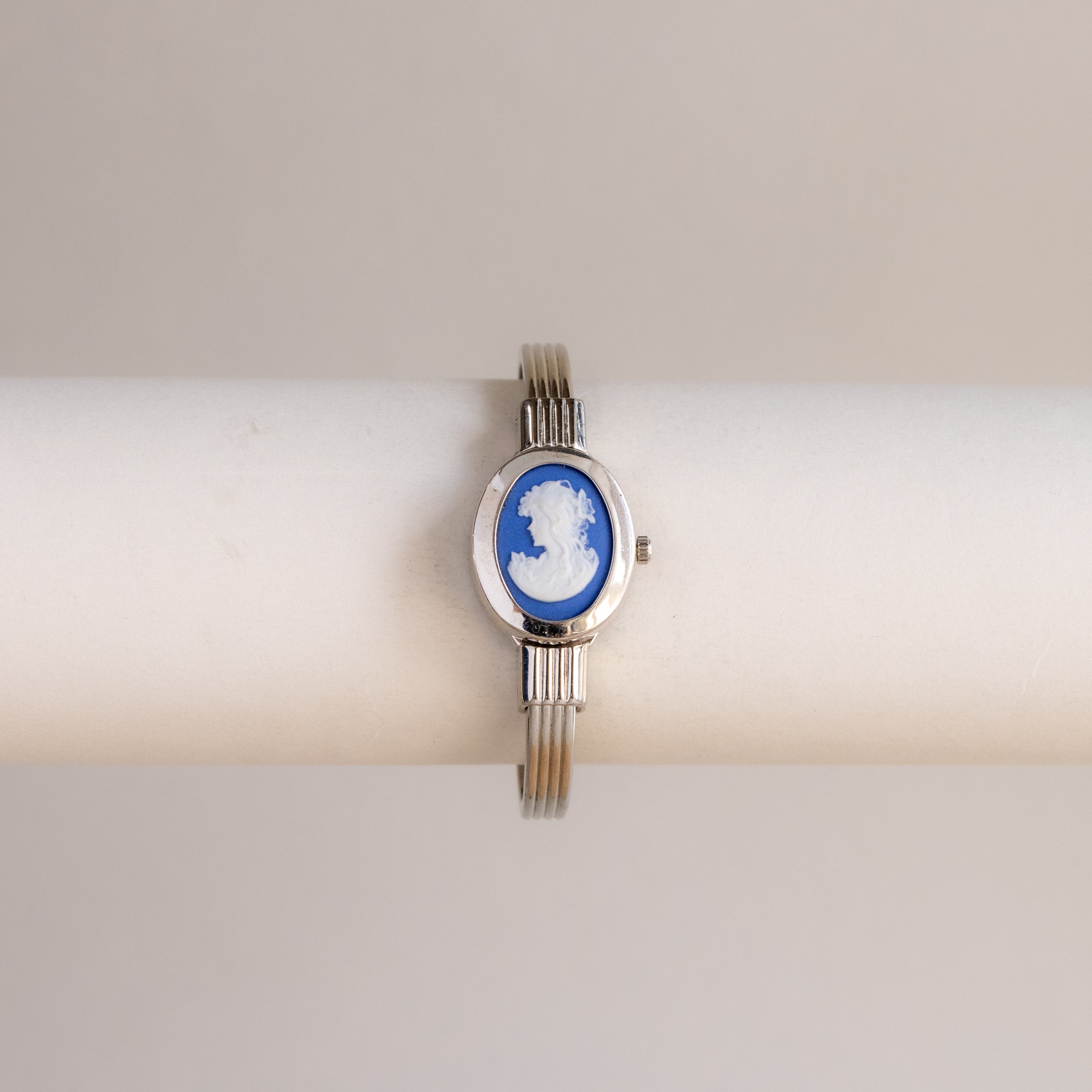 Vintage André Mouche Swiss Portrait Silver Watch