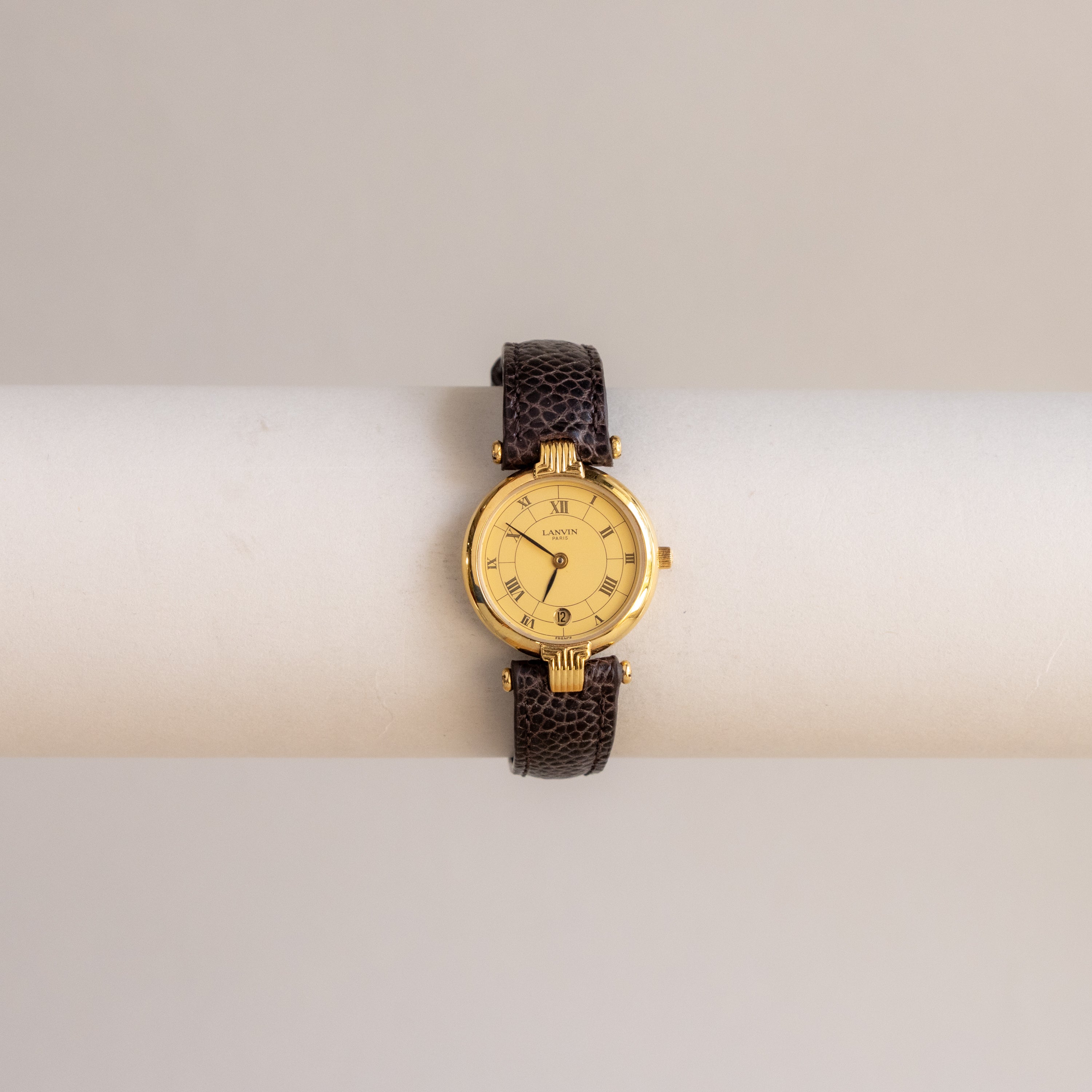 Vintage Lanvin Round Strap Gold Watch