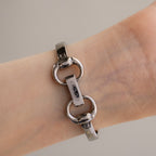 Vintage Gucci Swiss Blush Cuff Silver Watch